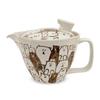 J-kitchens Teapot with Strainer, 240ml Capacity, 1-2 Person Capacity, Hasami Ware, Made In Japan, Bear Design, Brown, S173872