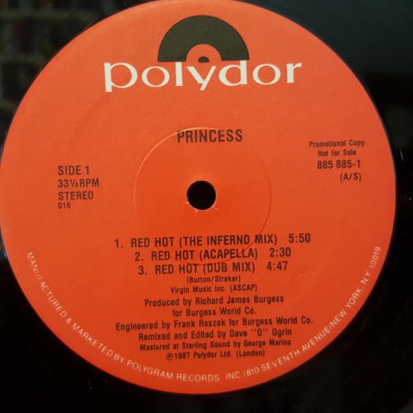 12inch Record PRINCESS - Red Hot! 8858851 Polydor 1987 US Dance & Electronica Used