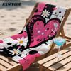 Heart and Daisies Compact Travel Beach Towel Super Absorbent Sand Resistant, Microfiber for Swimming Camping Yoga