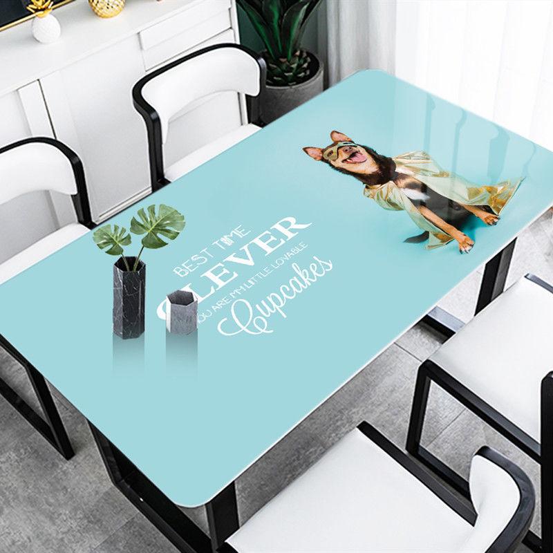 1pcs PVC Printed Table Cloth Waterproof Kitchen Oil-Proof Table Mat Oil-proof Anti-scalding Coffee Table Party Rectangular Table Cover