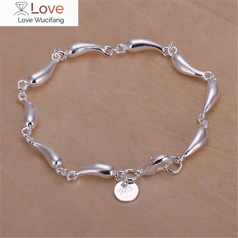 925 Sterling Silver Bracelet Drop Chain for Women Lady Fashion Charm Jewelry Wedding Noble Gifts