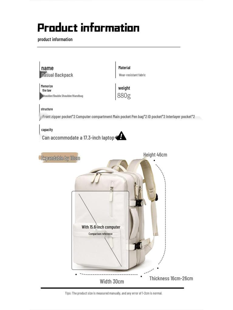 Lightweight, Large-Capacity Multifunctional Travel Backpack for Men & Women - Ideal for Short & Business Trips