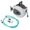 Retractable Garden Hose Reel 65.6ft 1/2inch Hose Any Length Lock Auto Rewind Swivel Bracket Wall