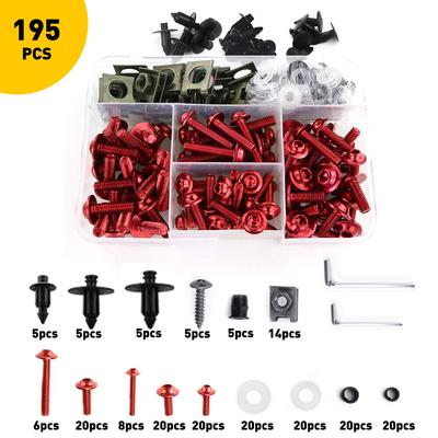 195 шт. Полный комплект болтов обтекателя для Kawasaki ZX6R ZX7R ZX9R ZX10R ZX12R ZX14R Versys 650 Ninja 650R 1000 Z750 Z1000 ZZR600