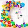 130-Piece Rainbow Balloon Wreath Set Multi-Color Size Carnival Candy Themed Birthday Party Decoration