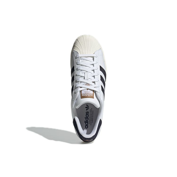 Adidas Оригинальные кроссовки Superstar с низким верхом, унисекс, белые/синие, GX5187
