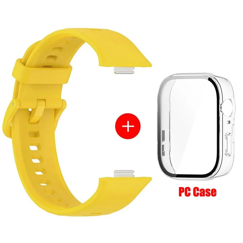 Case+Silicone Band For Huawei Watch Fit 3 Strap Sport Bracelet Tempered Glass Cover Protector for Huawei Fit3 Correa Accessories