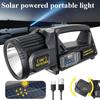 350000 Lumens Spotlight, Rechargeable Led Spot Light Flashlight 9 Modes Super Bright Outdoor Waterproof Solar Flashlight