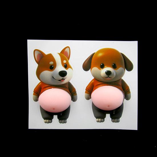 2Pcs Corgi Belly Anti-Collision Sticker Soft Bumper Guard Car Door Table Corner Protector Stress Relief Toy Self-Adhesive Decoration Sticker