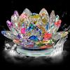 Vastu Feng Shui Transparent Adventure Crystal Lotus For Positive Energy Gift Item And Good Luck  Brings Prosperity, Success, 9 Cm
