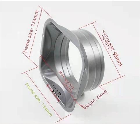 For Kitchen Hood Ventilator Pipe Connecting Vent Flange Exhaust Duct 4-10inch Electrostatic Spray Metal Silver-gray