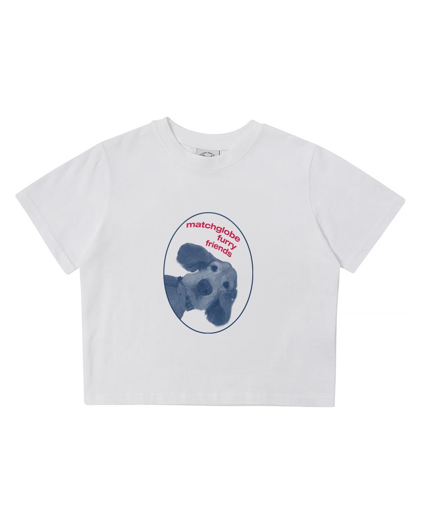 MATCHGLOBE Fury Friends Crop Top (White)