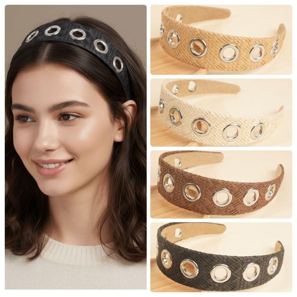 Wide Weave Headband Ins Style Hair Hoop Hair Accessories Raffia Hairbands Women