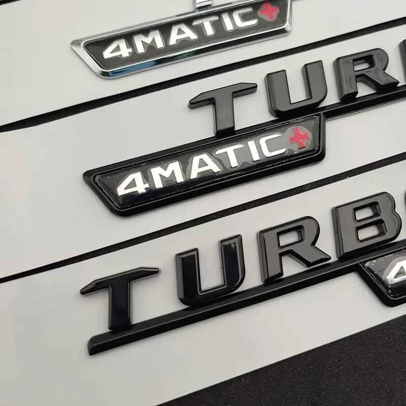 2 шт. Автомобильные буквы Накладка на крыло Значок Turbo 4matic Plus Эмблема Наклейка Для Mercedes A45 Cla45 Amg C117 Gla45 Gle53 X247 Аксессуары