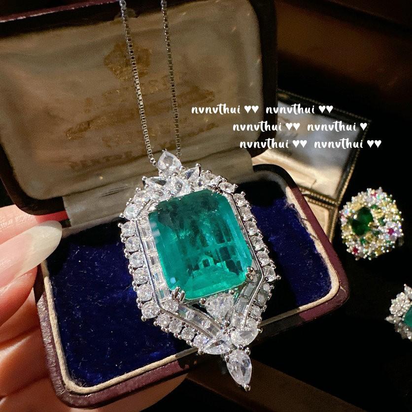 Изумрудный Цветок Мохито Ожерелье, Радость Богатой Женщины, Покрытие 18K Золотом, Серьги с Цирконами Снежинка Малахитового Зеленого Цвета