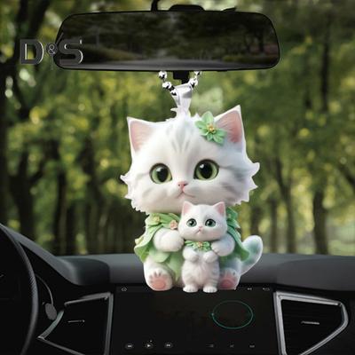 Подвесное украшение для автомобиля, подвеска на рождественскую елку со шнурком, легко подвешивается, дизайн в форме кошки, подвесное украшение для зеркала заднего вида, аксессуары для салона автомобиля