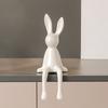 Ceramic Bunny Figurine Sitting Rabbit Sculpture Minimalist Bunny Statue for Counter Desk Bookshelf Home Bar Office Decoration