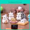 Adorable Resin Figurine Hamster Mini Ornaments For Terrarium Or Bonsai Display