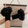 Lace Multilayer Flower Cuff Sweet Bow Decoration Hand Sleeves White Summer Ladies Ruffle Fingerless Wedding Gloves