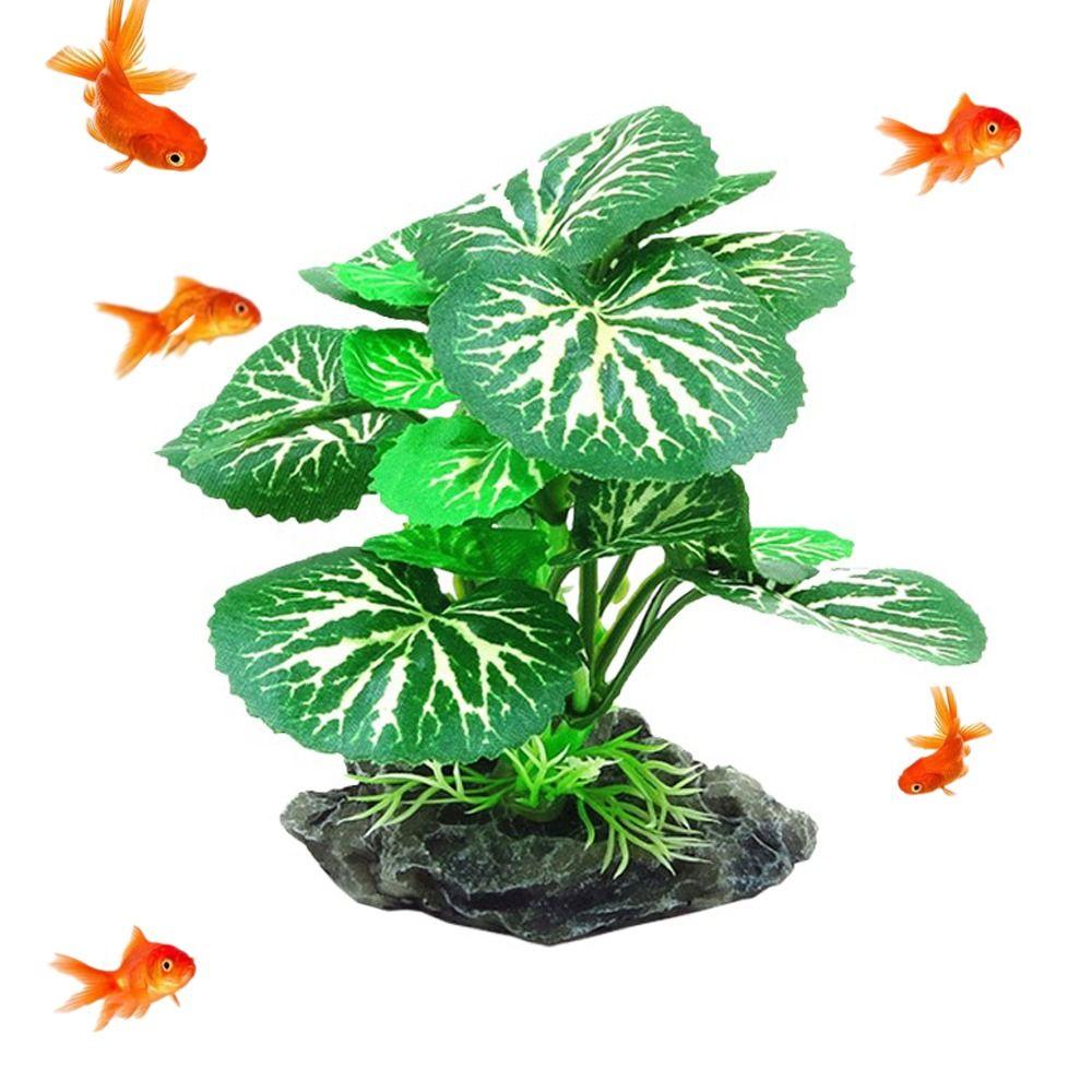 Realistic Design Fish Tank Decorations Plastic Material Artificial Plants Small Fish Bowl