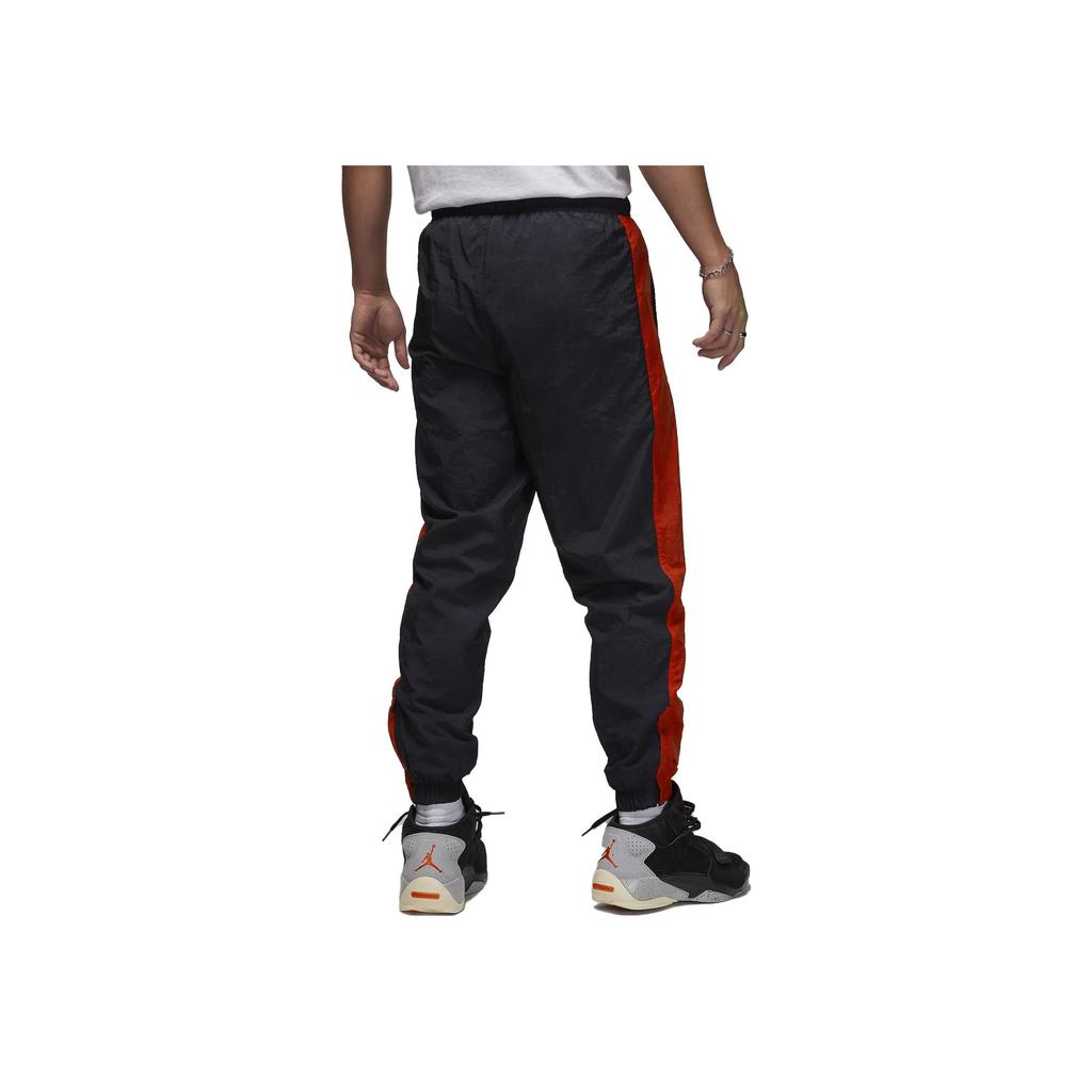 Jordan Colorblock Logo Print Mid-Waist Drawstring Loose Knit Joggers Men Bottoms Black DX9374-013