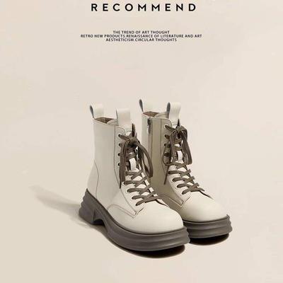 Женские ботинки Мартин 2025 новые британские коричневые ботинки весна и осень одинарные ботинки на высокой платформе короткие ботинки толстый бархат зимние ботинки