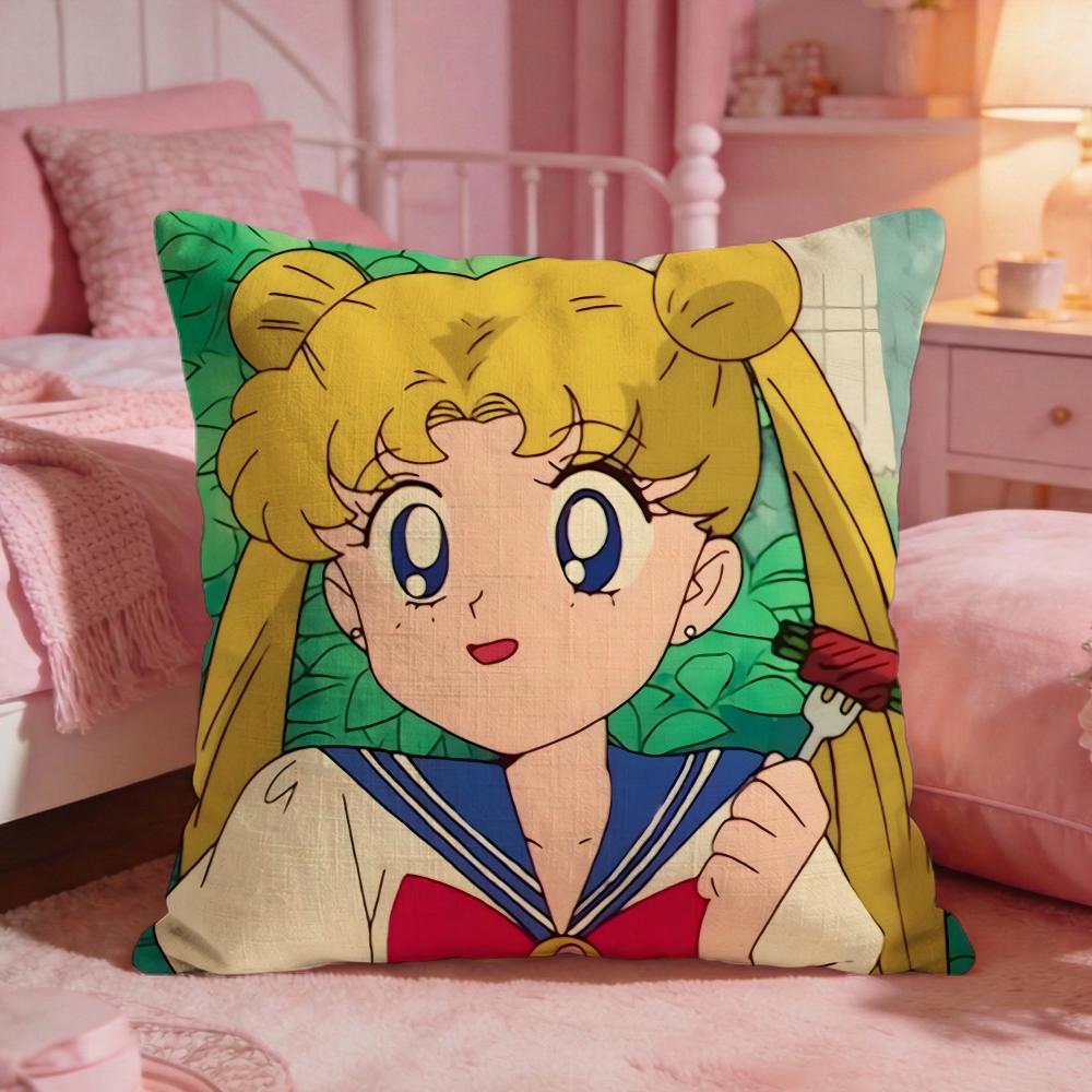 Sailor MMoons Anime Classic Cushion Cover Premium Comfort Reversible Pillow Cove Two In One Design For Any Room  Car Interior