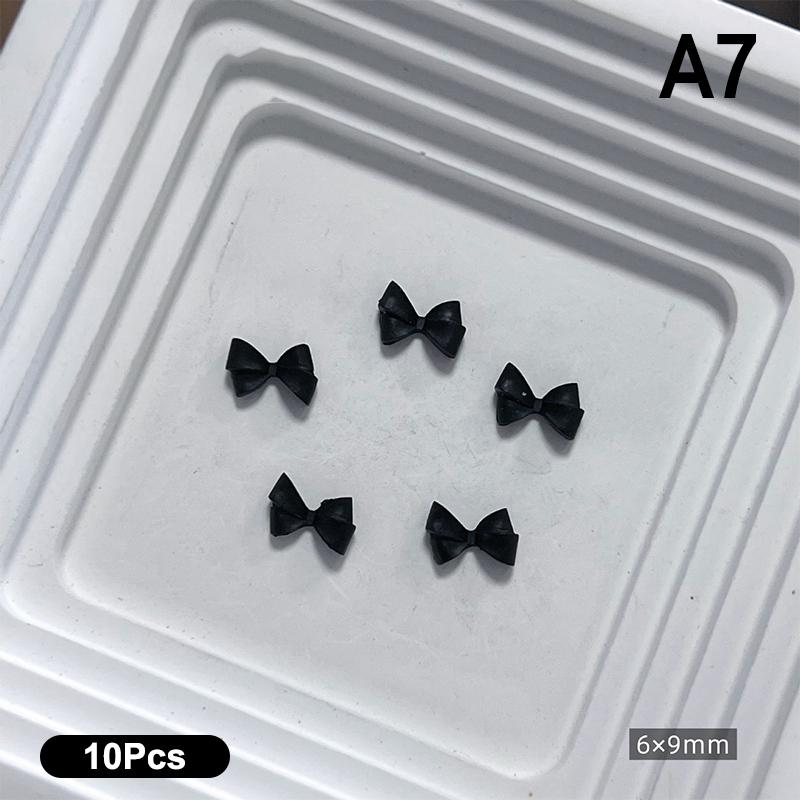 10Pcs Double Layer Bowknot Nail Charms 3D Sweet Ribbon Bows Nail Art Rhinestones Mini Resin Bow Tie Manicure Jewelry Diy Parts