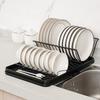Foldable Dish Drying Rack With Drip Tray Adjustable Kitchen Plates Bowl Drying Rack Countertop Chopstick Fork Storage Shelf