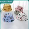 Cartoon Dinosaur Print Baby Bucket Caps Scalp Protection Beach Hat  Baby Girls
