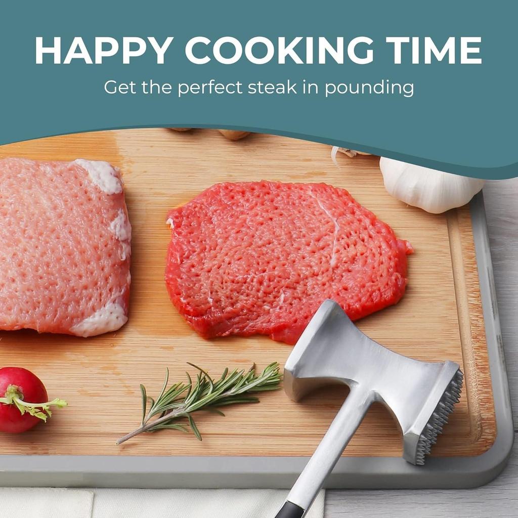 Молоток для отбивания мяса с удобной ручкой, двухсторонний молоток для кухни, мощный отбивной молоток для отбивания стейков, говядины и рыбы
