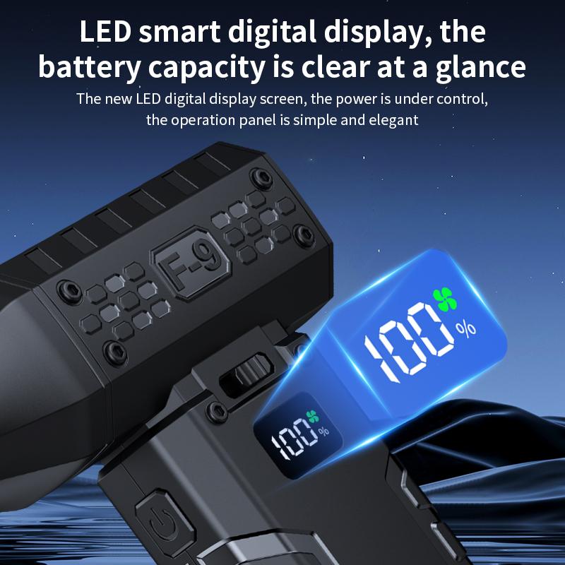 Турбореактивный вентилятор 160000 об/мин Электрический воздуходув со светодиодным дисплеем Пылесос 52 м/с Скорость ветра Бесщеточный двигатель Мощный вентилятор