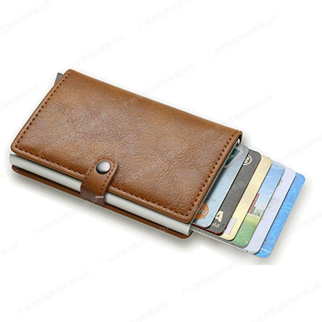 RFID Защита от кражи, Металлический кошелек для нескольких карт из углеродного волокна для мужчин