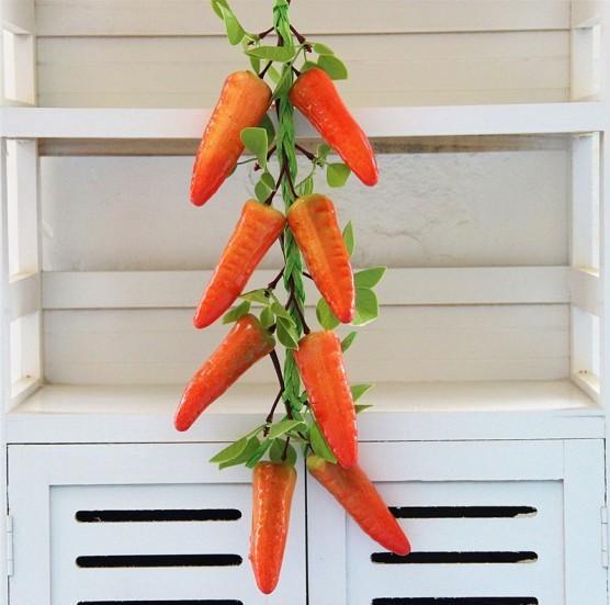 Fruit And Vegetable Decorative String Set For Restaurant Wall Decor With Colorful Artificial Veggies And Fruits