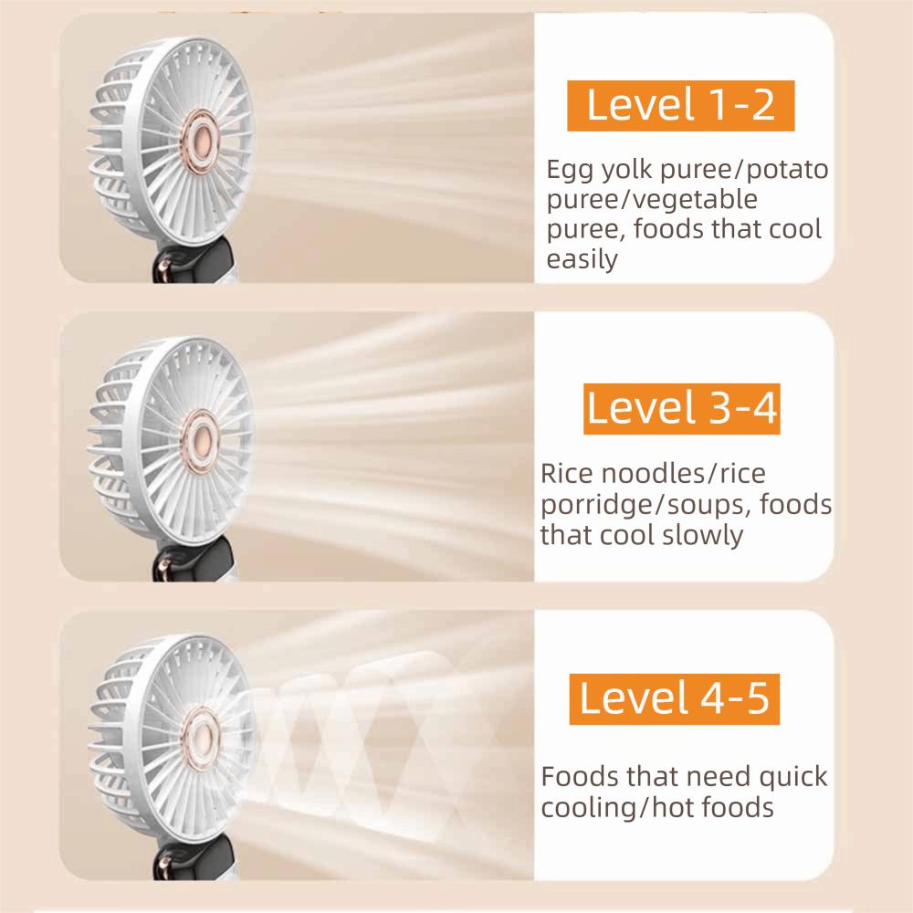 Adjustable Bracket Handheld Folding Fan 2400mAh Stroller Fan Air Conditioner Fan Office Use