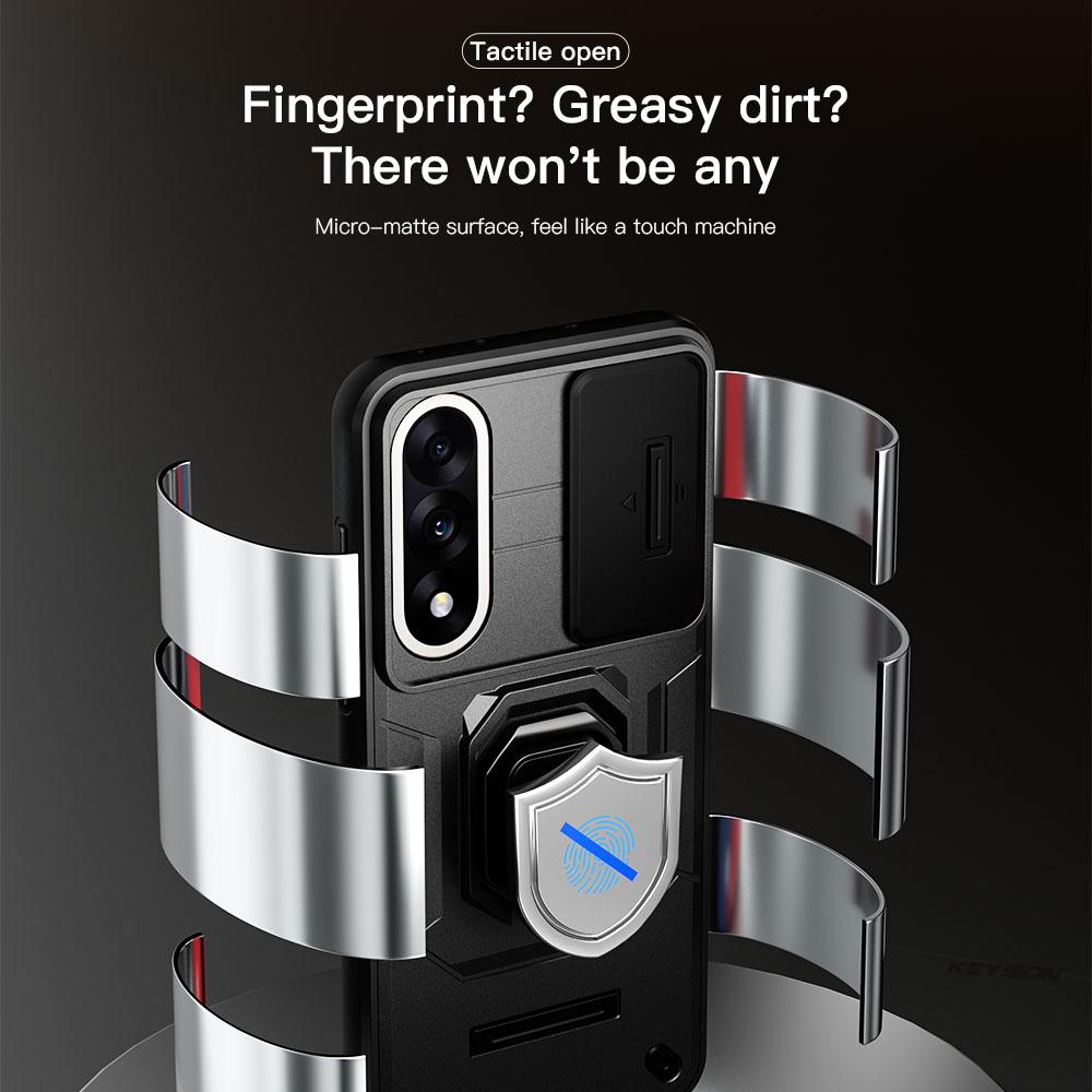 KEYSION Противоударный чехол для OnePlus Nord 5 5G с защитой объектива камеры-слайдера, металлическое кольцо-подставка, чехол для телефона One Plus 1+ Nord 5