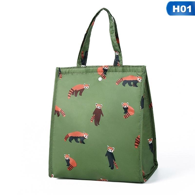 1pc Cute Women Portable Insulated Food Storage Box Ladies Lunch Bag Box Bento Tote Picnic Lunch Bag