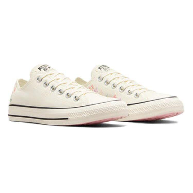 Converse Женские кроссовки Chuck Taylor All Star Low с вышивкой Little Flowers, кремовые, черные, A10149C