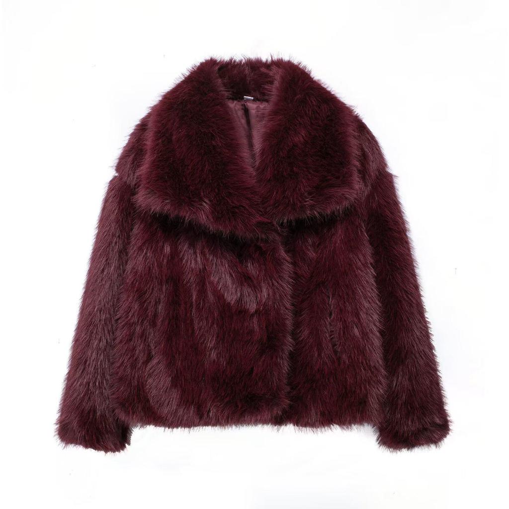 Trendy Women's Thick Lambswool Fur Winter Coat