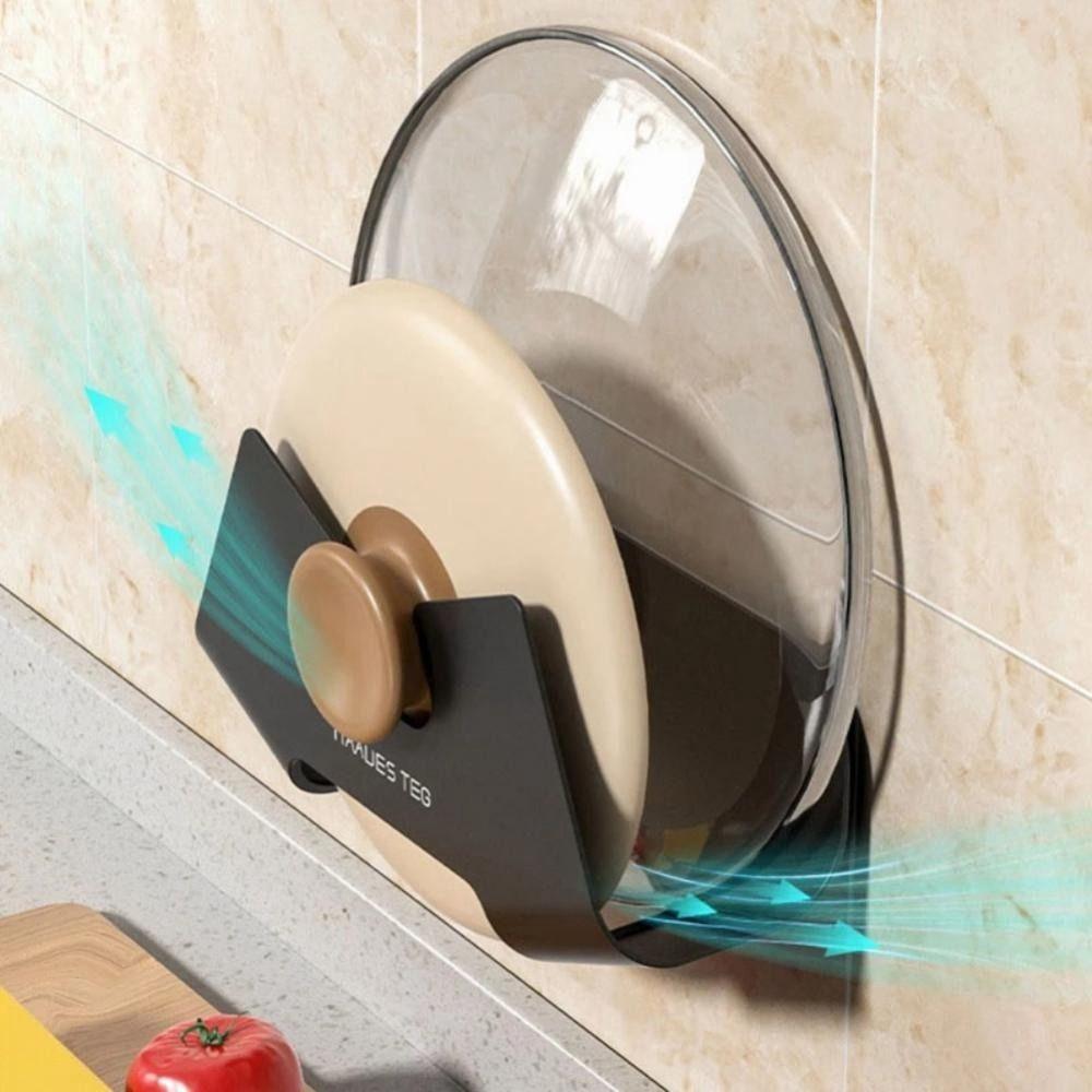 Multifunction Pot Lid Holder PP Pan Cover Stand Proble Wall Cutting Board Rack Household
