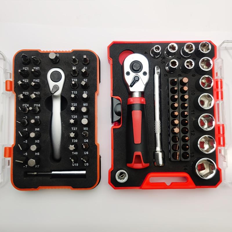 Набор из 35 штук, набор бит, 1/4 дюйма, гаечный ключ с храповым механизмом и набор головок для ремонта и обслуживания дома