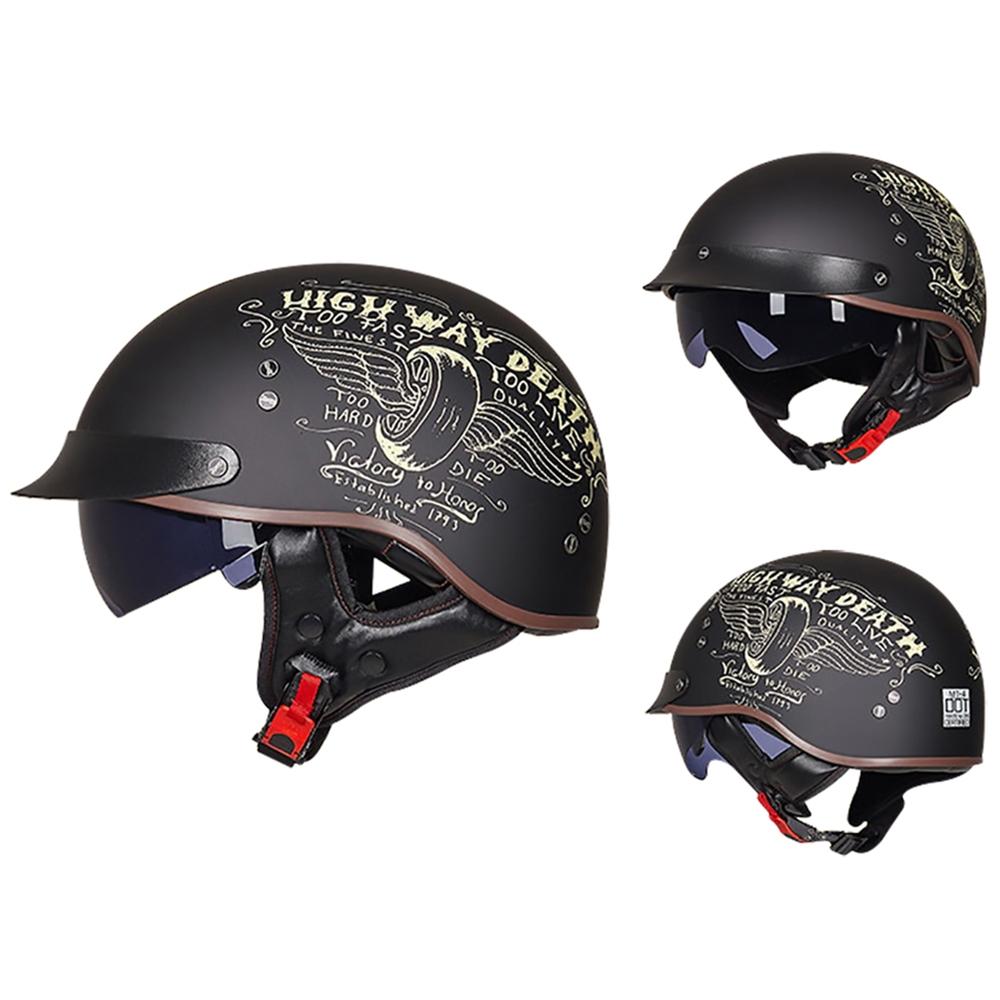 Ретро Шлемы Для Мотоцикла Capacete De Moto Шлем Винтажный Уличный Туристический Скутер Половинчатый Шлем Встроенный Визор Сертификация DOT