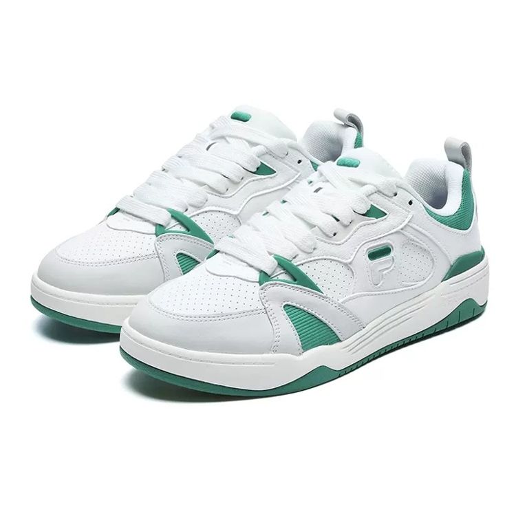 Fila Fusion Кроссовки Smash Fabric из синтетической кожи, низкие, ретро, для баскетбола, мужские, белые с зеленым T12M219113FBV