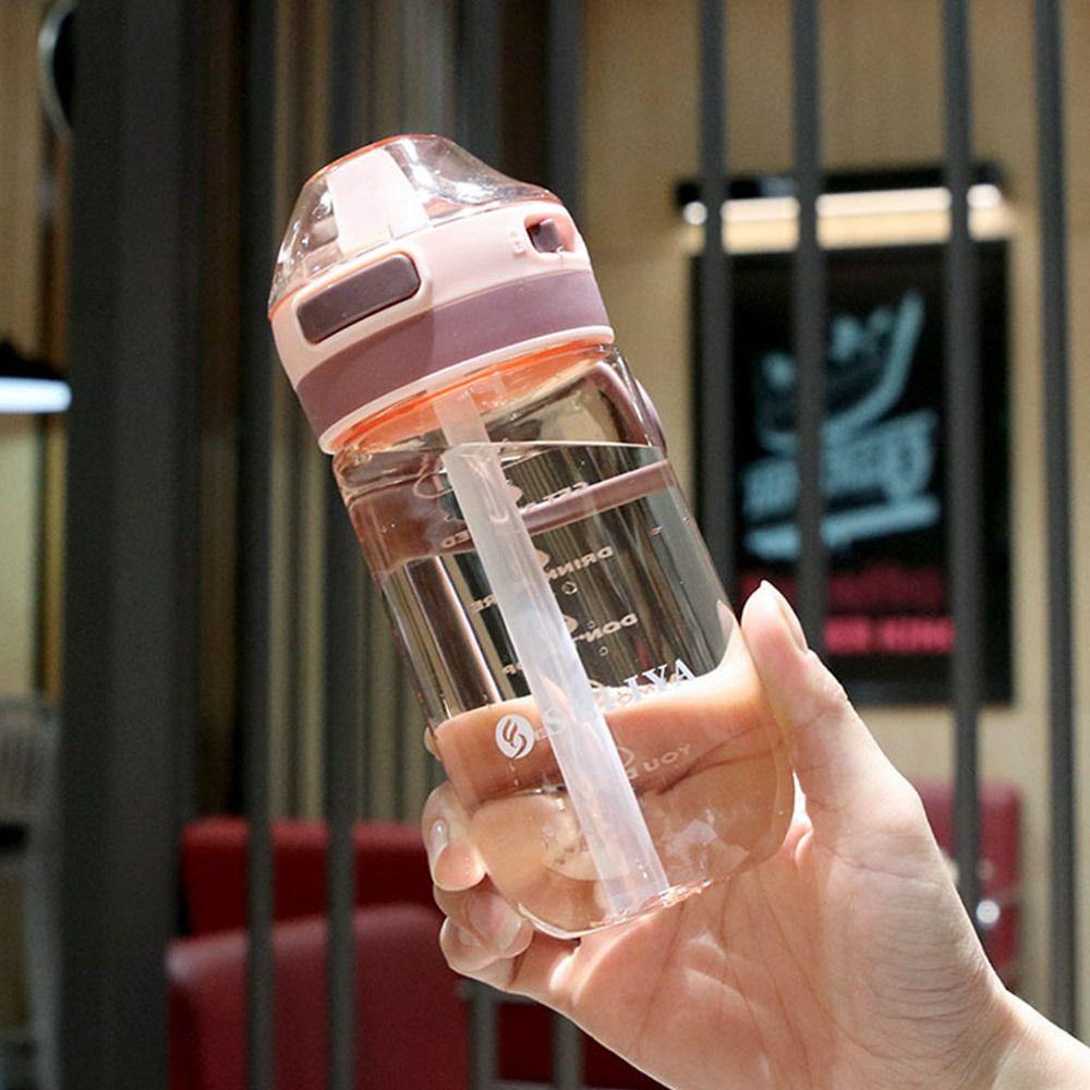 500/650ML Student School with Straw Sports Water Cup Water Bottle Multicolor Plastic Bottle