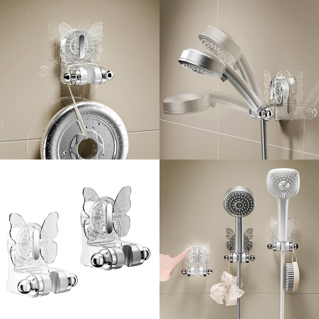 Suction Cup Shower Head Holder Wall Mount Handheld Bracket Not Drilling Wall Mounted Shower Dock Adjustable Shower Stand