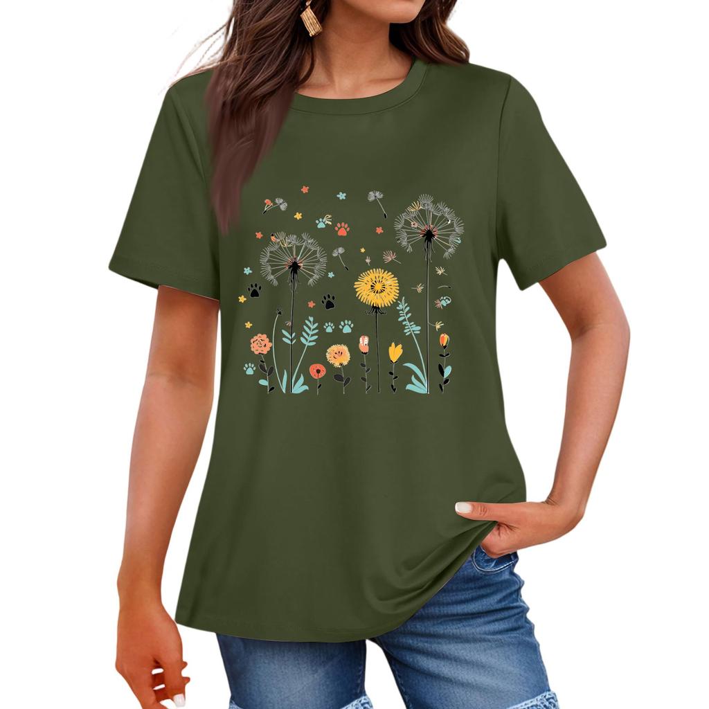 Женская мода повседневная футболка с круглым вырезом и короткими рукавами, топ, футболка, топ