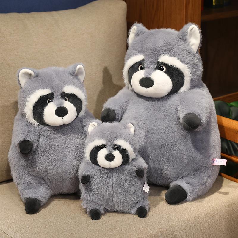 Raccoon Stuffed Animal Plushie, Cute Raccoon Plush Pillow, Raccoon Cuddly Body Pillow Hug Sleeping,Fluffy Animal Toys Bed Decor Toy Doll