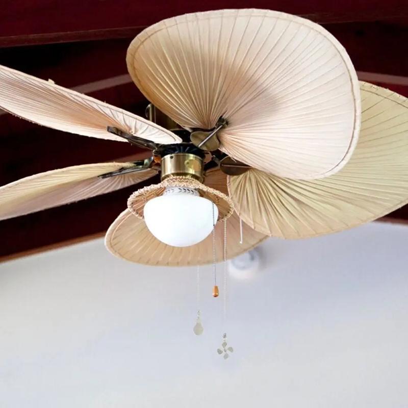 Потолочный вентилятор в форме веера, цепочка для включения/выключения света, цепочка для включения/выключения вентилятора, металлическая подвеска, удлинитель цепочки для люстры