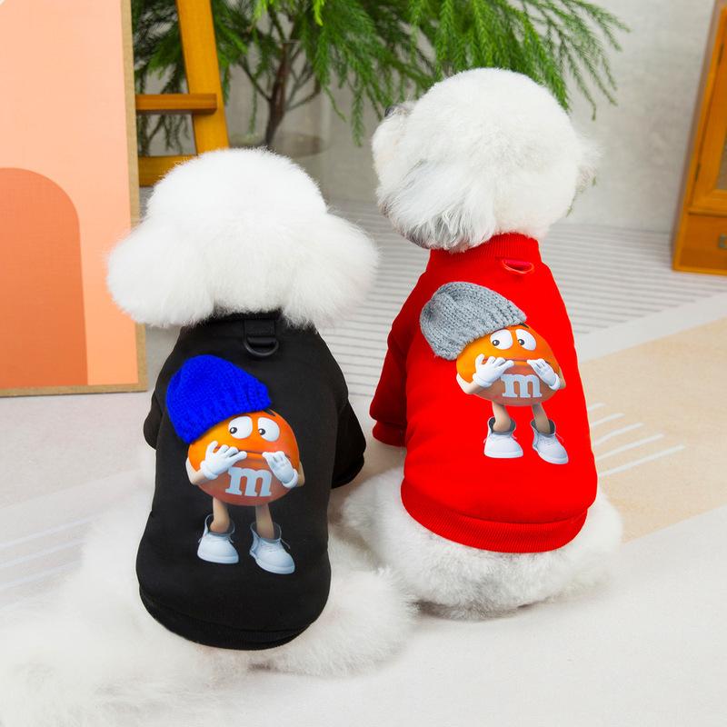 Funny Dog Hoodies Fleece Lined Sweatshirt for Small Dogs, Cartoon Puppy Coat Spring Autumn Dog Clothes Yorkie Pet Apparel