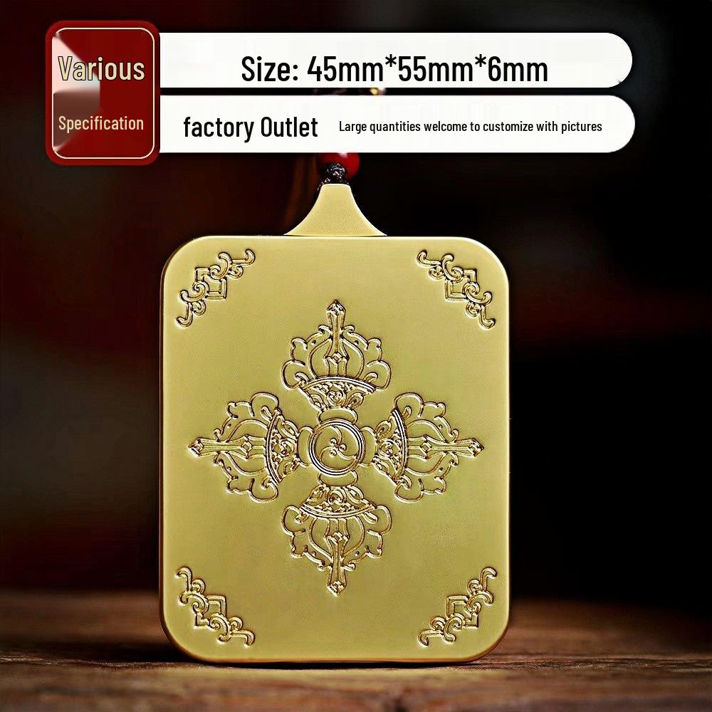 Тибетская позолоченная танка Боги-защитники зодиака Кулон-ожерелье с Буддой